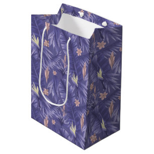 Bolsa De Regalo Mediana elegante patrón de enlosado floral