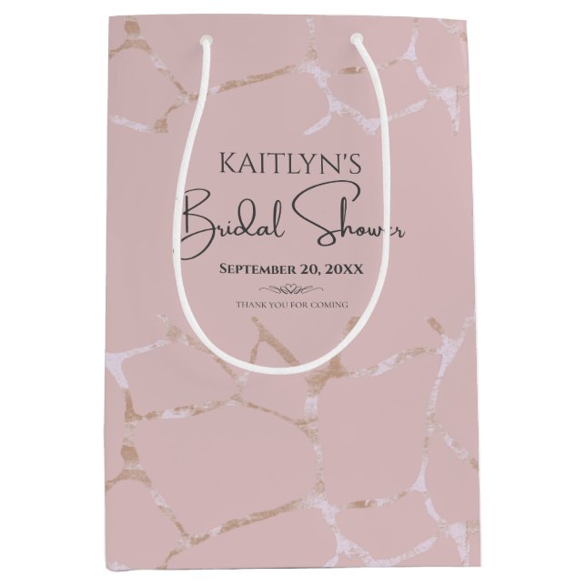 Bolsa De Regalo Mediana Elegante Patrón Kintî Ducha Bridal Gracias (Anverso)