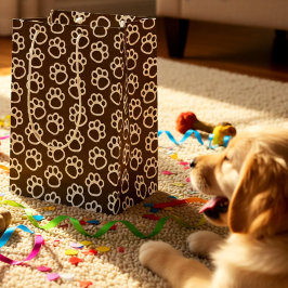 Bolsa De Regalo Mediana Elegante Perro mascota pastas marrón