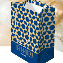 Bolsa De Regalo Mediana Elegante Personalizado de la Marina del Patrón del