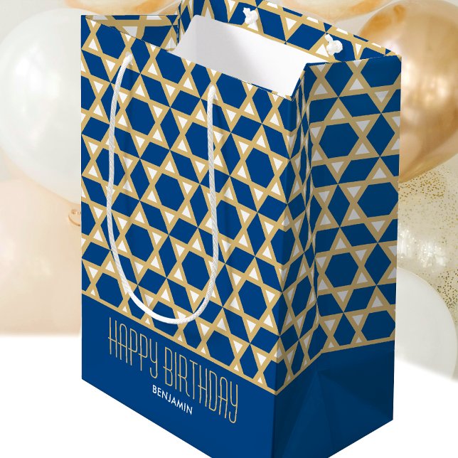 Bolsa De Regalo Mediana Elegante Personalizado de la Marina del Patrón del (Subido por el creador)