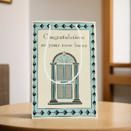 Bolsa De Regalo Mediana Elegante Puerta Verde azulada Calentador