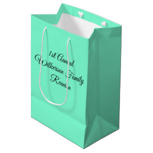 Bolsa De Regalo Mediana Elegante Reunión familiar azul-verde