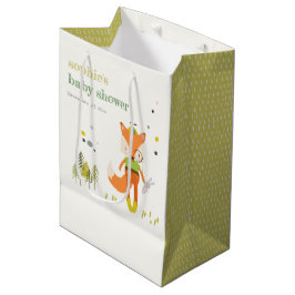 Bolsa De Regalo Mediana Elegante Rustic Cute Woodland Fun Fox Baby Shower