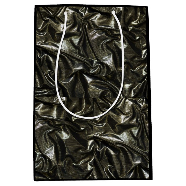 Bolsa De Regalo Mediana Elegante satén negro (Anverso)