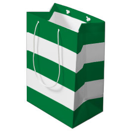 Bolsa De Regalo Mediana Elegante Simple Peppermint Green Stripes