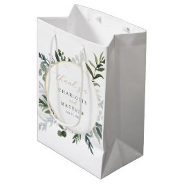 Bolsa De Regalo Mediana Elegante vegetación | Gracias Boda Gold