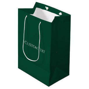 Bolsa De Regalo Mediana Elegante Verde Oscuro 