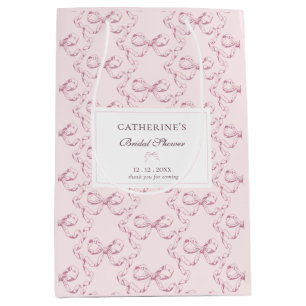 Bolsa De Regalo Mediana Elegante Vintage Girly Preppy dobla toile rosado