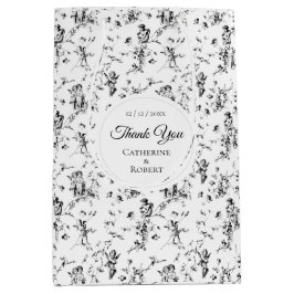 Bolsa De Regalo Mediana Elegante Vintage Toile Cupido Ángeles Gracias