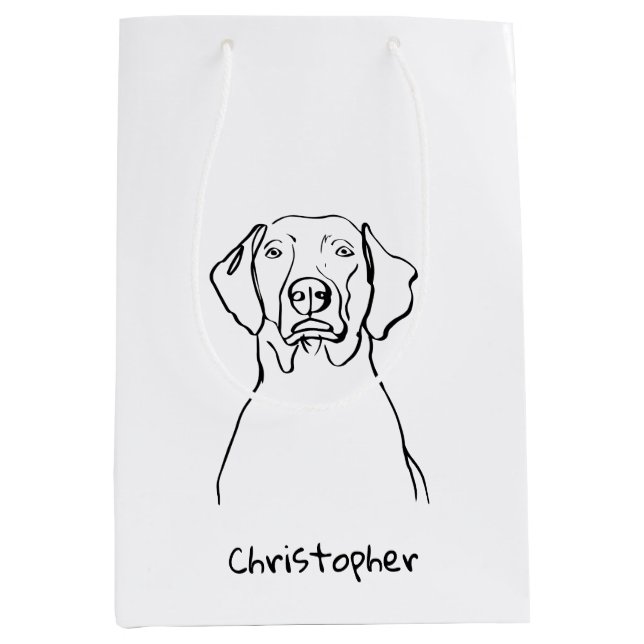 Bolsa De Regalo Mediana Elegante Weimaraner: Tu texto, tu estilo (Anverso)