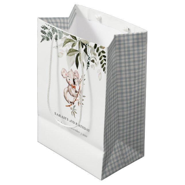 Bolsa De Regalo Mediana Elegante Y Cuidadosamente Koala Foliage Cualquier  (Angulo Anverso)