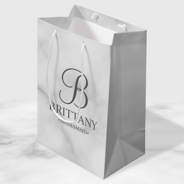 Bolsa De Regalo Mediana Elegantes damas de honor personalizadas de mármol  (Subido por el creador)