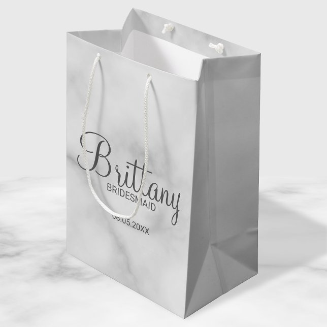 Bolsa De Regalo Mediana Elegantes damas de honor personalizadas de mármol  (Subido por el creador)