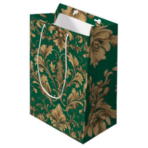 Bolsa De Regalo Mediana Elegantes damasquinados de época dorada