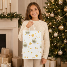 Elegantes Estrellas Doradas y Adornos Navidad