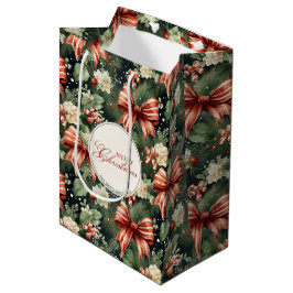 Bolsa De Regalo Mediana Elegantes Navidades Cheer Candy Cane Bows Personal