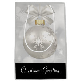 Bolsa De Regalo Mediana Elegantes Navidades plateados bailan sobre las luc