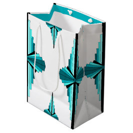 Bolsa De Regalo Mediana Elementos Art Deco en verde verde azulado