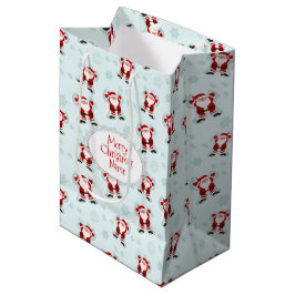 Bolsa De Regalo Mediana Elementos de Navidad Santa Claus
