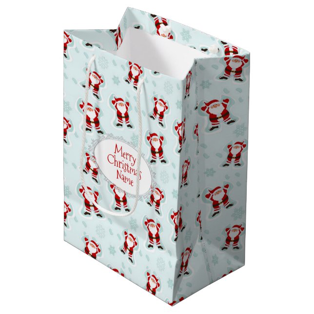Bolsa De Regalo Mediana Elementos de Navidad Santa Claus (Angulo Anverso)