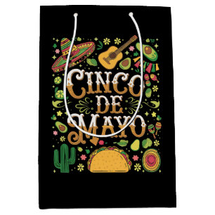Bolsa De Regalo Mediana Elementos Divertidos de Fiesta para Cinco De Mayo
