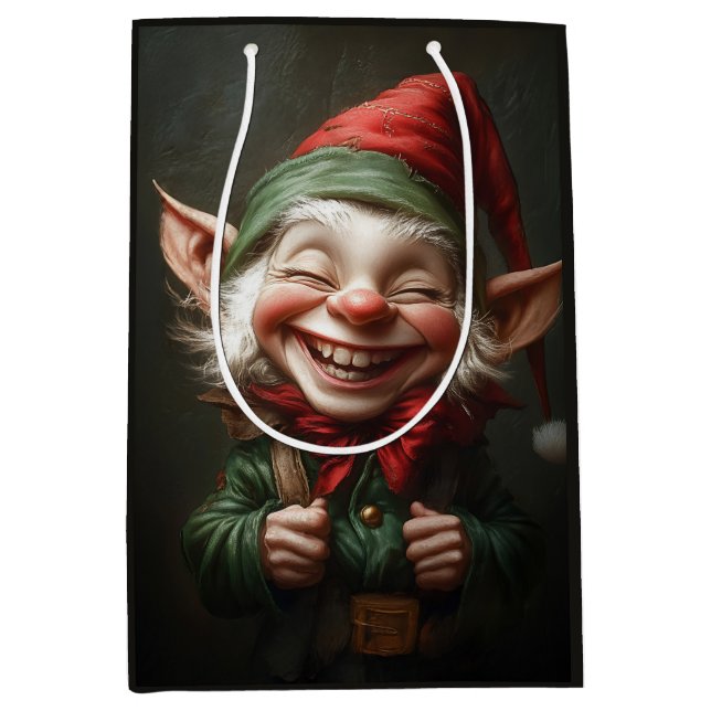 Bolsa De Regalo Mediana Elf alegre con una gran risa (Anverso)