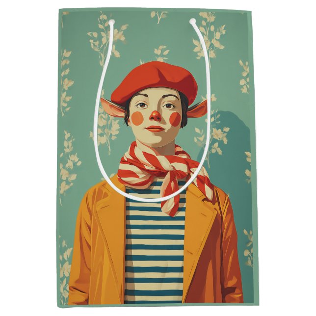 Bolsa De Regalo Mediana Elf Navidades Retro caprichosos (Anverso)