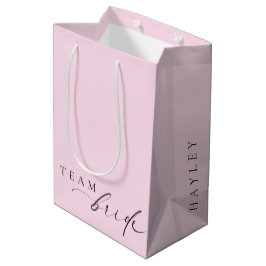 Bolsa De Regalo Mediana Ellesmere Pink Minimalista Equipo de Novia Mediu