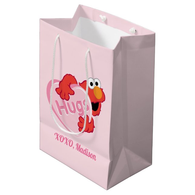 Bolsa De Regalo Mediana Elmo "Abraza" Valentine Heart Candy (Angulo Anverso)