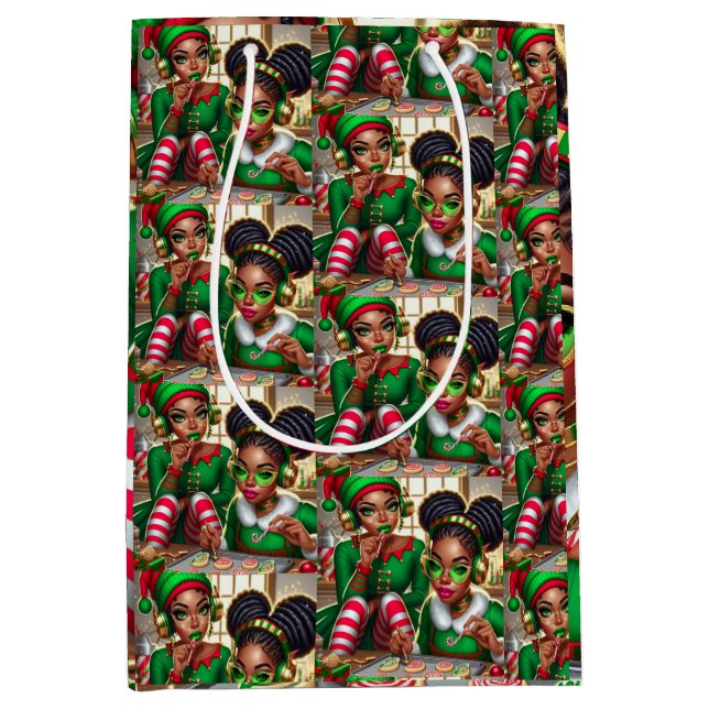 Bolsa De Regalo Mediana Elves Comer Goodies (Anverso)