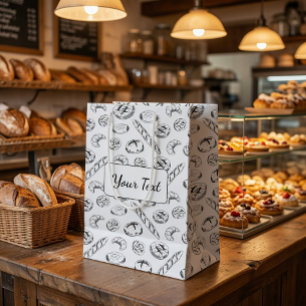 Bolsa De Regalo Mediana Empaquetado de ilustración de pastelería personali