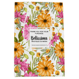 Bolsa De Regalo Mediana Empaquetamiento empresarial Floral rosa amarillo a