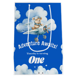 Bolsa De Regalo Mediana En el Salvaje Azul: Cumpleaños de Teddy