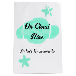 Bolsa De Regalo Mediana En la novena nube nubes verdes pastel estrella des