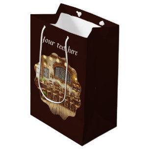 Bolsa De Regalo Mediana Encantador añade tu texto cafetería