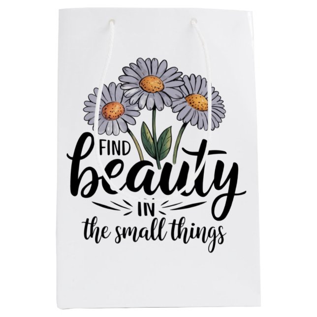 Bolsa De Regalo Mediana Encontrar belleza en las cosas pequeñas (Anverso)