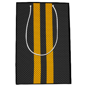 Bolsa De Regalo Mediana Énfasis Carreras amarilla estriba estilo fibra de