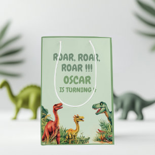 Bolsa De Regalo Mediana Enorme regalo de Fiesta de dinosaurios de buen mom