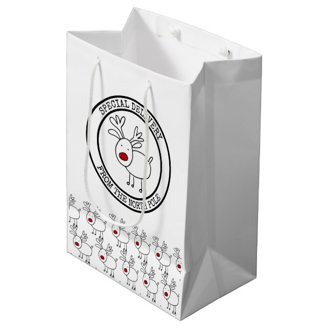 Bolsa De Regalo Mediana Entrega especial de Navidades de niños del Polo No (Angulo Anverso)