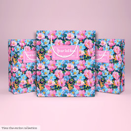 Bolsa De Regalo Mediana Envoltura moderna de bolso de regalo rosa y azul c