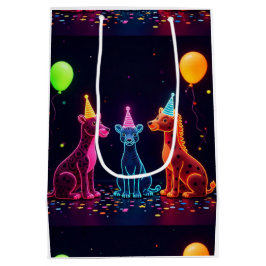 Bolsa De Regalo Mediana Envoltura temática de neón animal