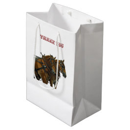 Bolsa De Regalo Mediana Equipo de Caballo de Carga Belga en Papel