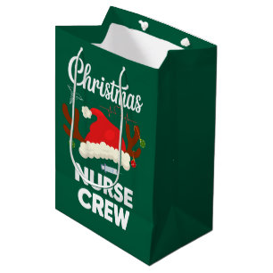 Bolsa De Regalo Mediana Equipo de enfermera de Navidad Gorro de Santa Navi