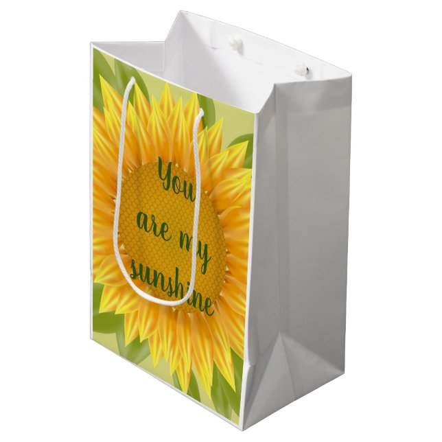 Bolsa De Regalo Mediana Eres mi arte de Cita de Flor Sunshine Sunflower (Angulo Anverso)