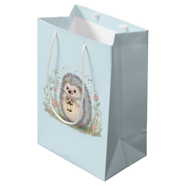 Bolsa De Regalo Mediana Erizo Adorable con Linterna (Angulo Anverso)