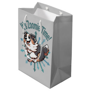 Bolsa De Regalo Mediana Es hora de Zoomie Australian Shepherd