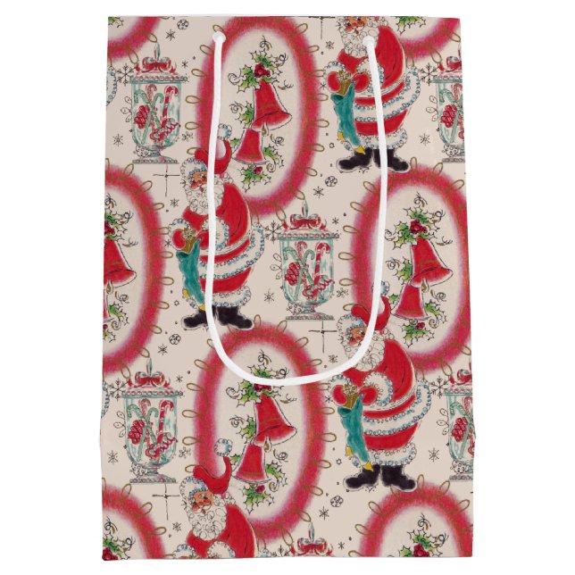 Bolsa De Regalo Mediana Es un Navidad retro     (Reverso)