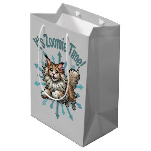 Bolsa De Regalo Mediana Es Zoomie Time Maine Coon Cat