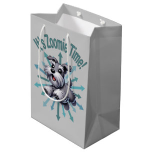 Bolsa De Regalo Mediana Es Zoomie Time Miniature Schnauzer